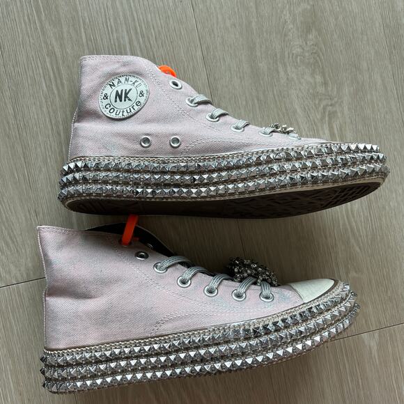 Nan-ku x Free People Cruise Studded Hi-Top Sneakers 37 US 7 Mellow Mauve NEW - Picture 3 of 12